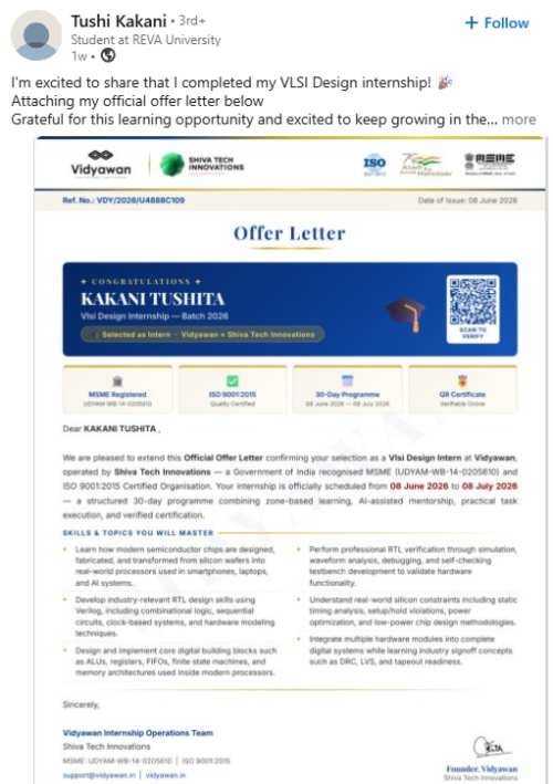 Tushi Kakani – Vidyawan student review