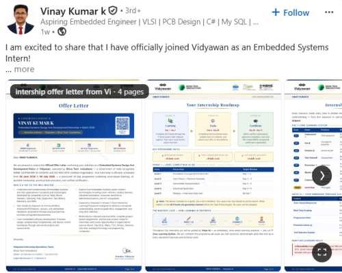 Vinay Kumar K – Vidyawan student review