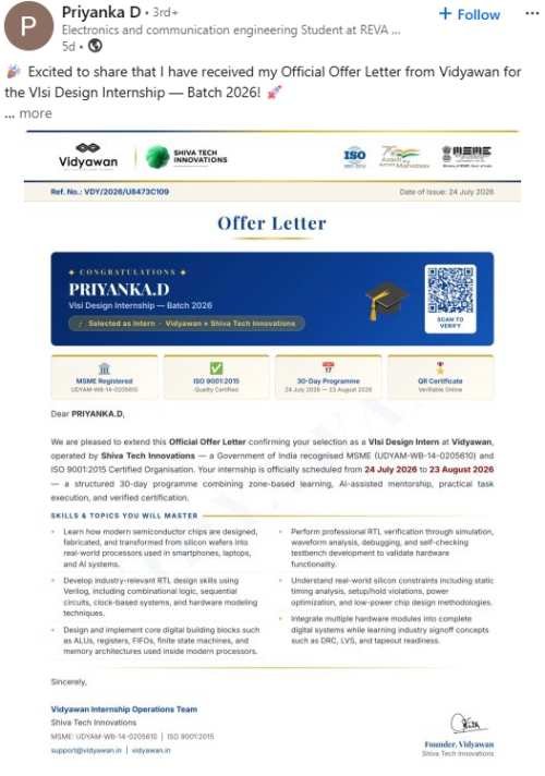 Priyanka D – Vidyawan student review